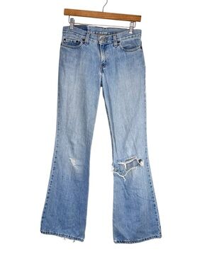 Vintage Levi's 514 Super Low Flared Leg Y2K Light Wash Sz 5 JR M Flare Jeans